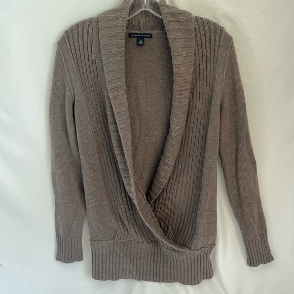 Banana Republic Cross Over knit sweater Brown Size XS - Picture 1 of 11